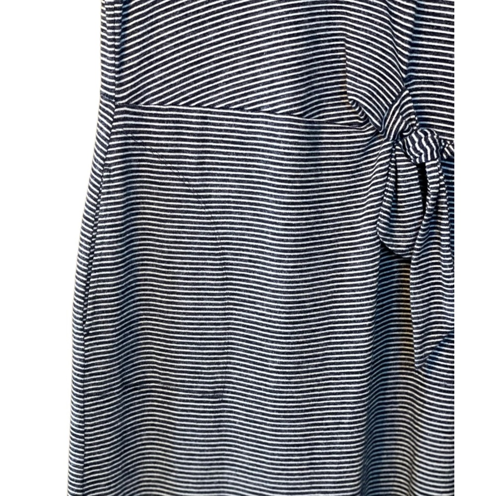 T by Talbot Blue and White Striped Maxi Dress pockets and side Tie Size M - Picture 4 of 12